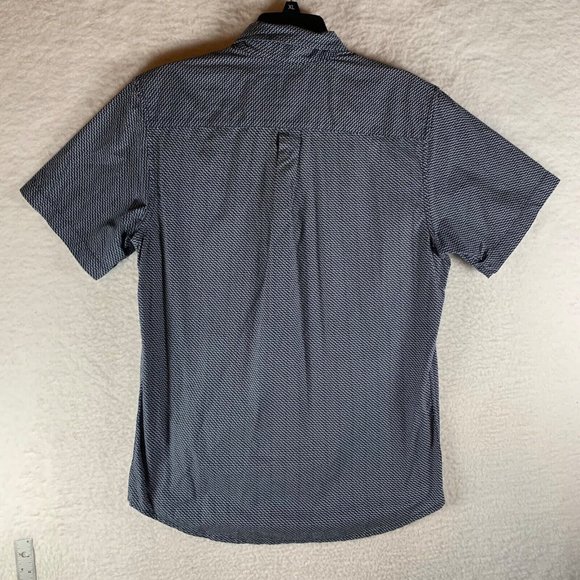 Obey Mens Button Down Navy Geometric Print Cotton Short Sleeve Shirt Size M 8894 - Picture 6 of 8